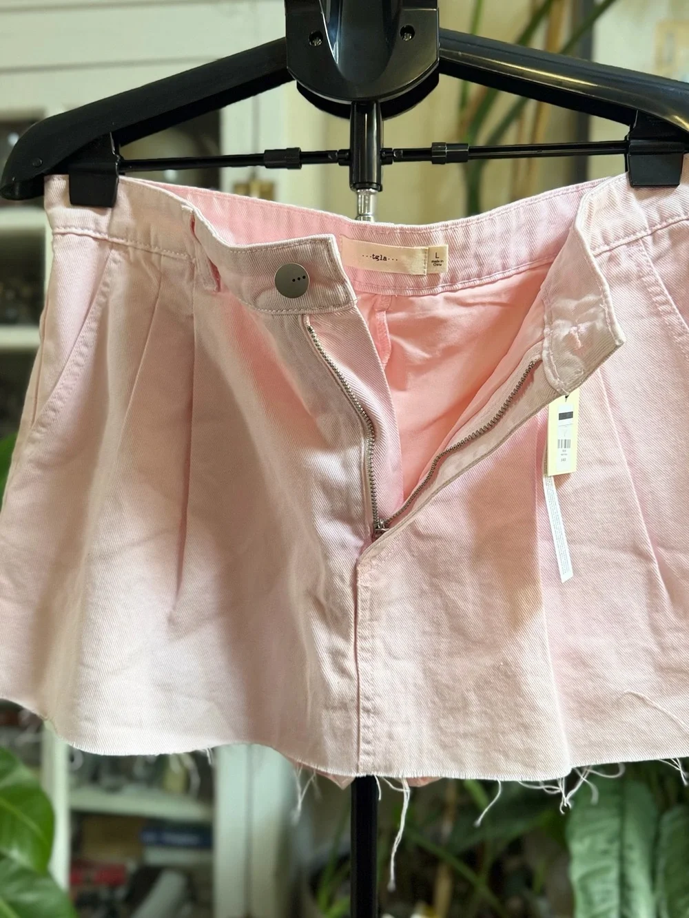 Pink Women's Denim Mini Skort